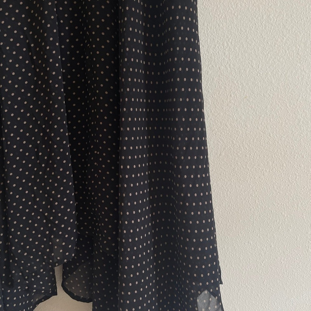 FREE People Maxi Skirt Size S Black Brown Polka Dot Asymmetrical Lined Pull-On - Picture 3 of 6
